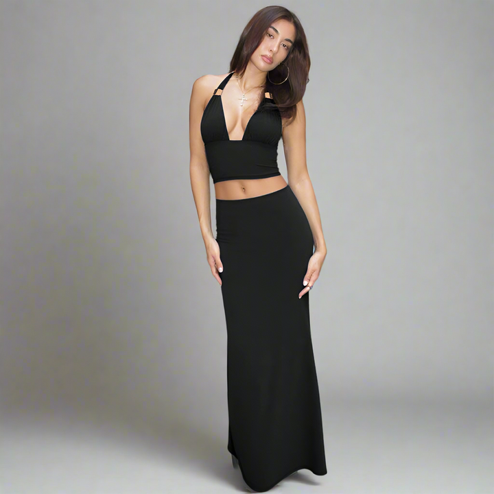 NECK HOLDER TOP MIT MAXI ROCK SET - Teodora