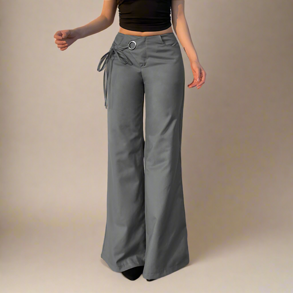 LOW WAIST GESCHNÜRTE HOSE - Yura