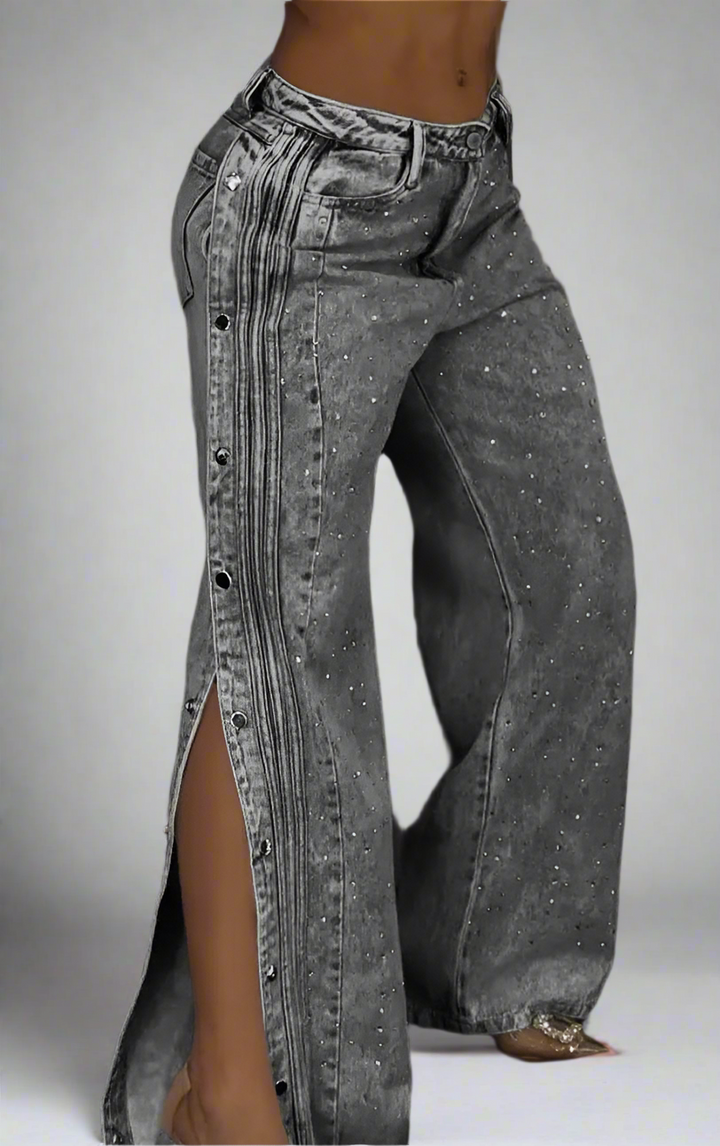 JEANS HOSE MIT STRASSSTEINE - Becca