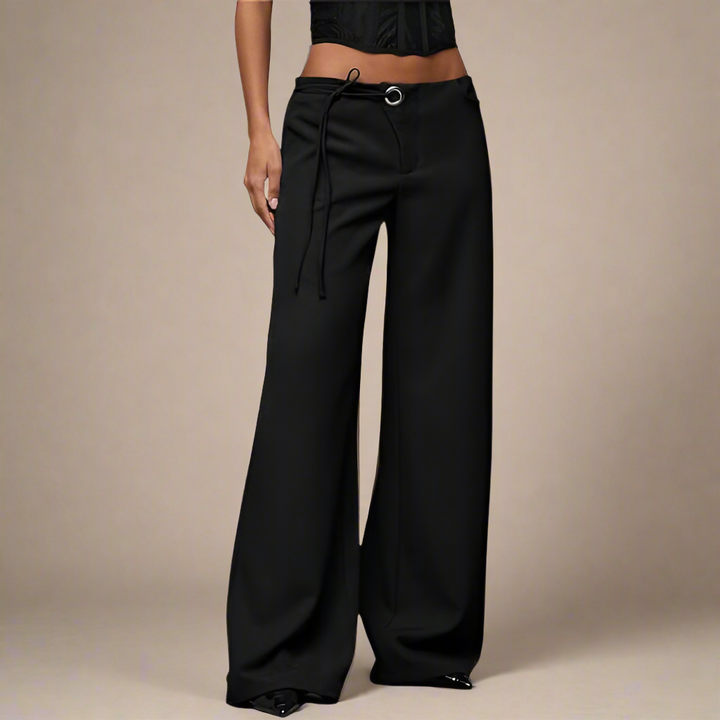 LOW WAIST GESCHNÜRTE HOSE - Yura