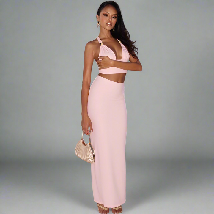 NECK HOLDER TOP MIT MAXI ROCK SET - Teodora