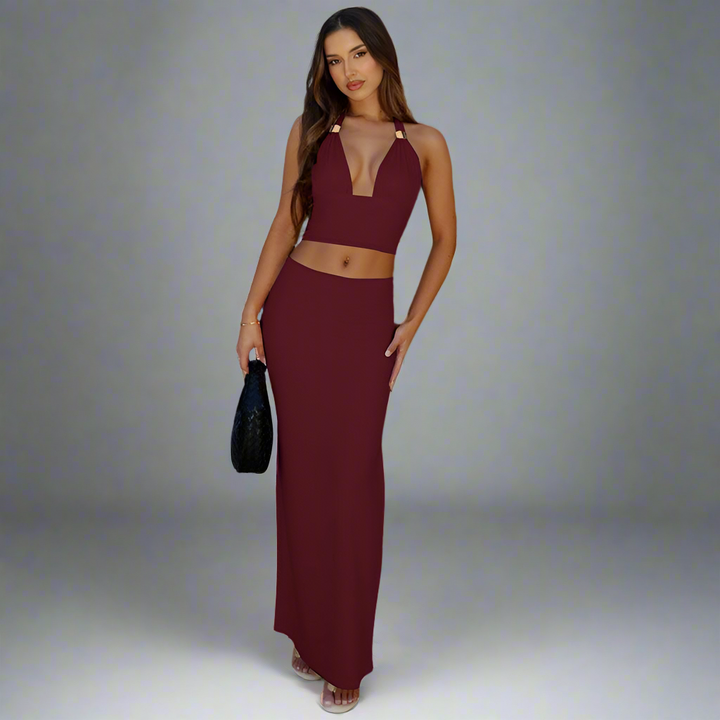 NECK HOLDER TOP MIT MAXI ROCK SET - Teodora