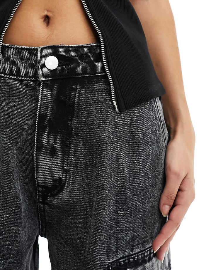 LOCKERE GRAU VERWASCHENE CARGO JEANS - Olivia