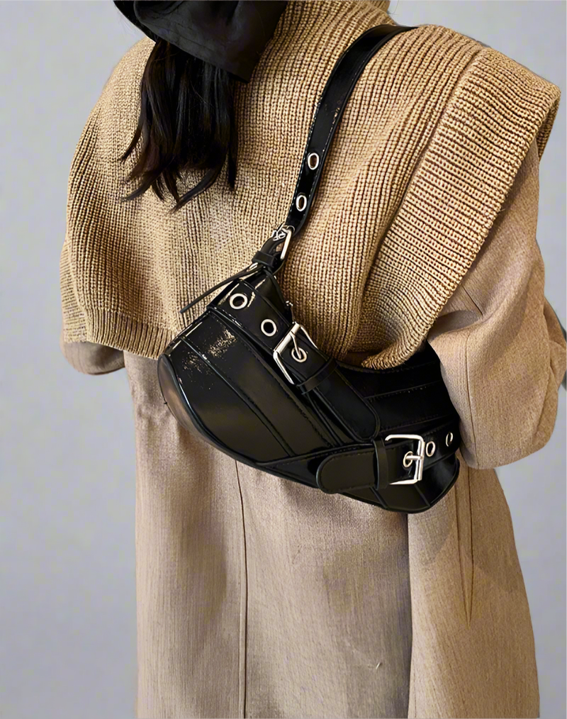 SCHULTERTASCHE LEDER OPTIK